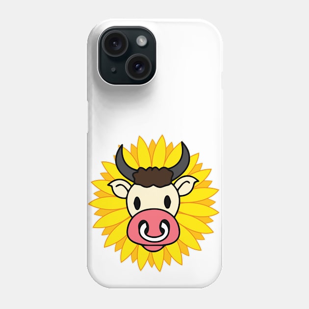 Sunflower Cow art Phone Case by Julorzo