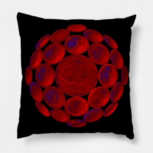 Red USA Twenty Dollars Coin - Surrounded by other Coins on a Ball Pillow