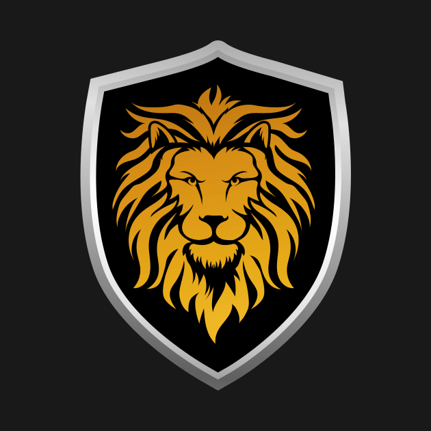 Gold Lion and Black Shield Pocket Logo by SweetPaul Entertainment 