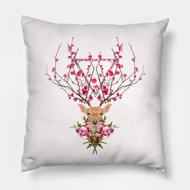 spring deer Pillow by astronaut