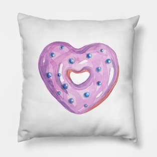 Blueberry heart donut Pillow