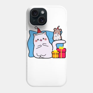 Kawaii style, Christmas, new year, mouse and cat kawaii, gifts Phone Case