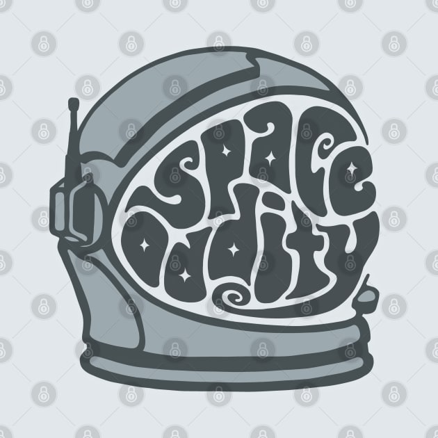 Space Oddity Astronaut Helmet Word Art by Slightly Unhinged