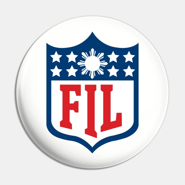 FIL Filipino NFL Crest Logo by AiReal Apparel Pin by airealapparel