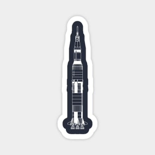 Saturn V Rocket (for dark things) Magnet