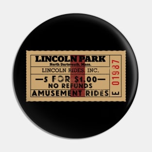 Lincoln Park Amusement Park Admission Ticket Retro Pin