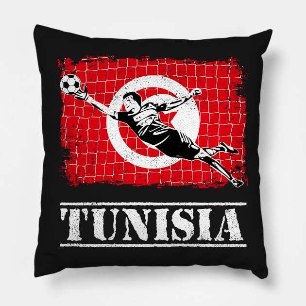 Tunisia Soccer Goalie Goal Keeper Shirt Pillow by zeno27