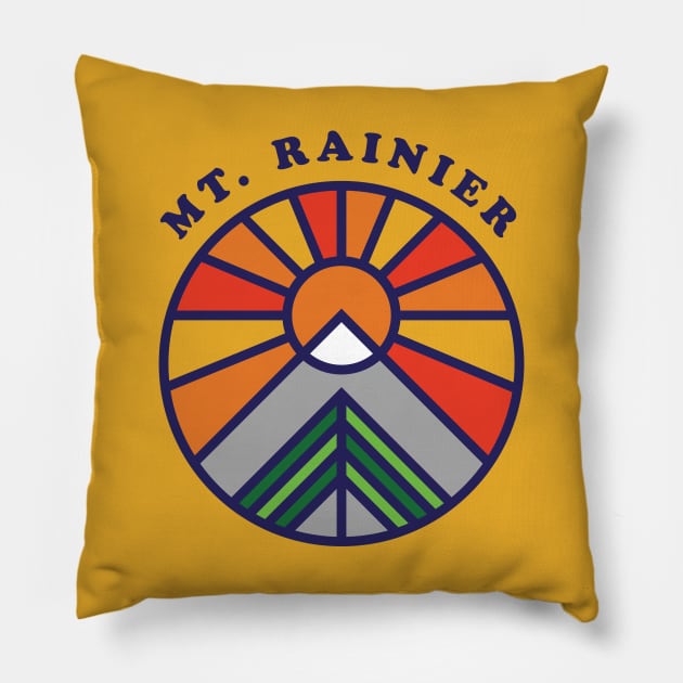 Mt Rainier National Park Pillow by PodDesignShop