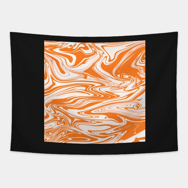 Swirls- Orange and White Tapestry by designsbyjuliee