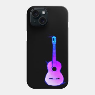 watercolor accustic guitar Phone Case