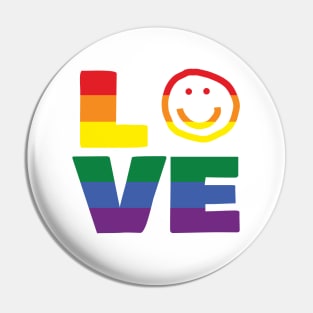 Pride Love Smiley Face Pin