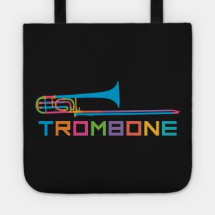 Vibrant Trombone in Rainbow Colors Tote