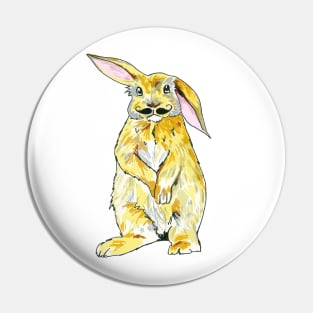 Rabbit with moustache Pin