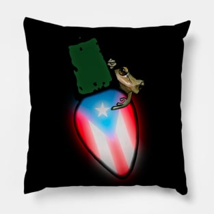 Coqui on Boricua Flag Xmas Light Pillow