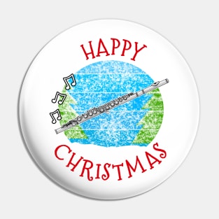 Christmas Flute Flutist Woodwind Musician Xmas 2022 Pin