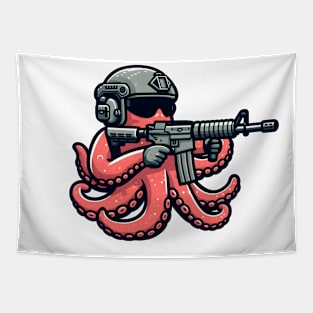 Tactical Octopus Adventure Tee: Where Intelligence Meets Style Tapestry