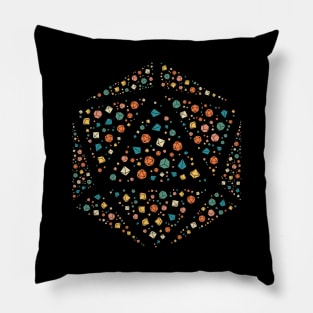 Retro D20 Dice Shaped Polyhedral Dice Set Pillow