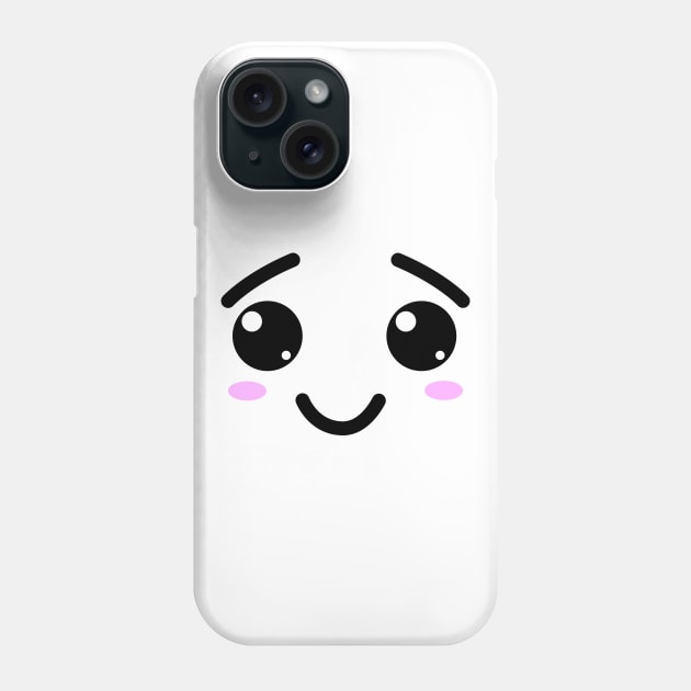 Cute Kawaii face smiling Phone Case by All About Nerds