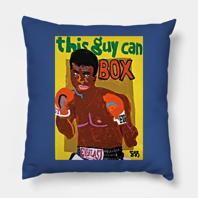 This Guy Can Box Pillow by SPINADELIC