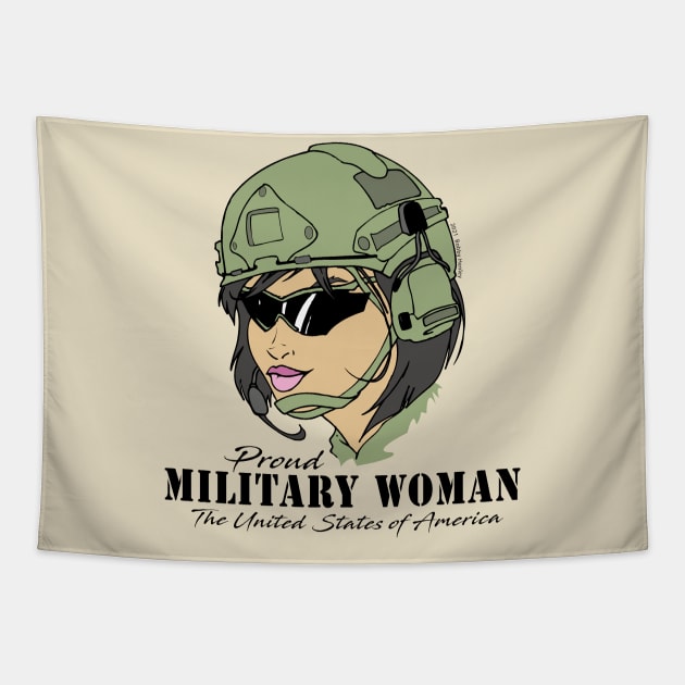 Proud Military Woman  V3  (light tees) Tapestry by Illustratorator