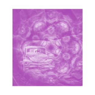 car wreck exploding from fractured purple fractal T-Shirt