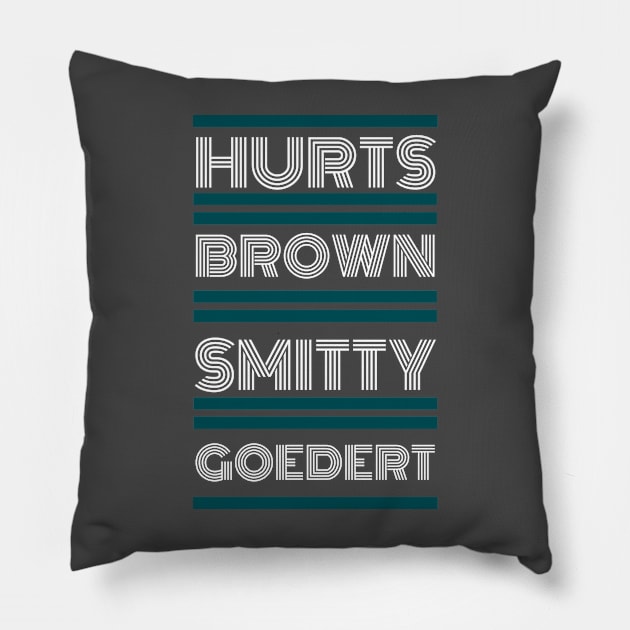 Philadelphia Eagles Offensive Weapons Pillow by SportsGuyTrey