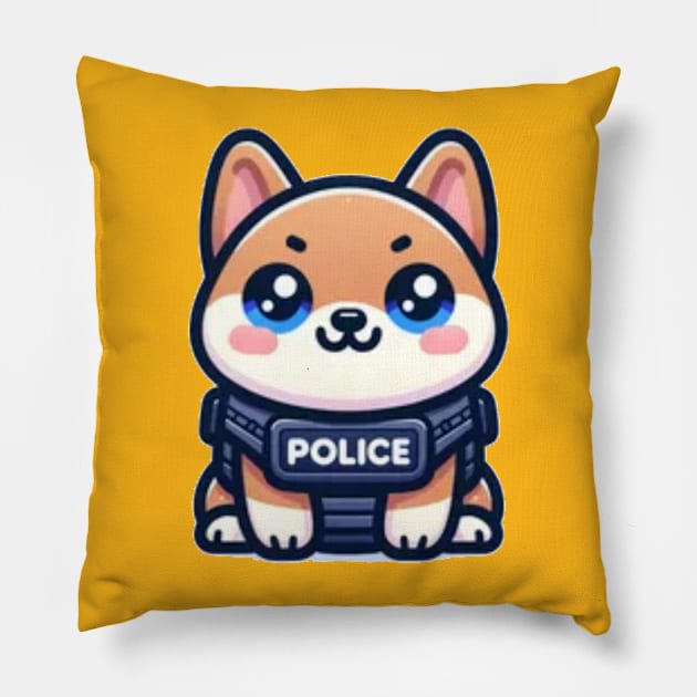 Kawaii Police K9 Pillow by Maries Papier Bleu