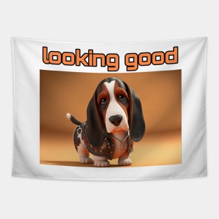 Basset Hound - Looking Good and dressed for success Tapestry