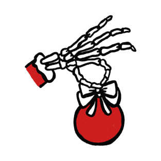 Skeleton hand with Christmas Ball T-Shirt