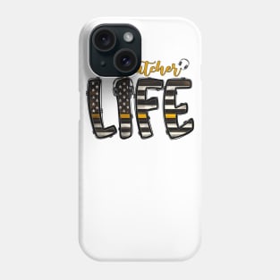 Dispatcher Life Thin Gold Line Flag for 911 Police and Sheriff Dispatch Phone Case