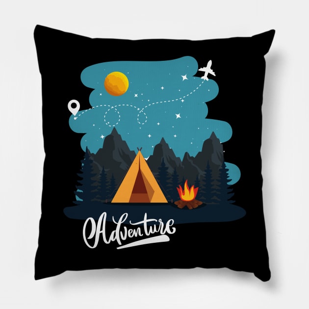 Live for adventure Wanderlust love Explore the world holidays vacation Pillow by BoogieCreates