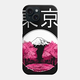 Tokyo Mount Fuji and Sakura Trees Phone Case