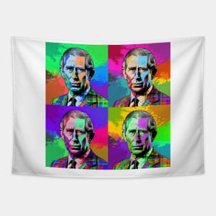 King Charles III - Boho Pop Art Tapestry