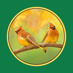 Cedar Waxwing Painting - Cute Original Bird Art T-Shirt