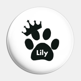 Lily cat name made of hand drawn paw prints Pin