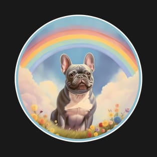 French Bulldog Memorial Rainbow Bridge Frenchie Dog Art T-Shirt