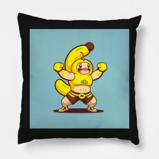 Funny Banana in a Gym Suit Drawing Illustration Pillow