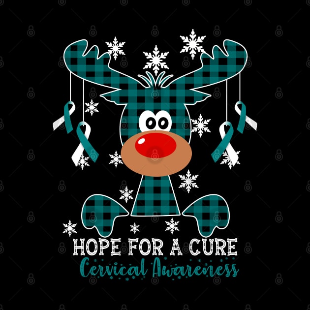 Reindeer Hope For A Cure Cervical Awareness Christmas by HomerNewbergereq