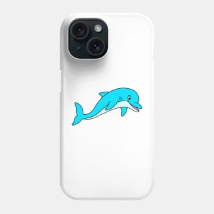 Cute Happy Animal Blue Dolphin Phone Case