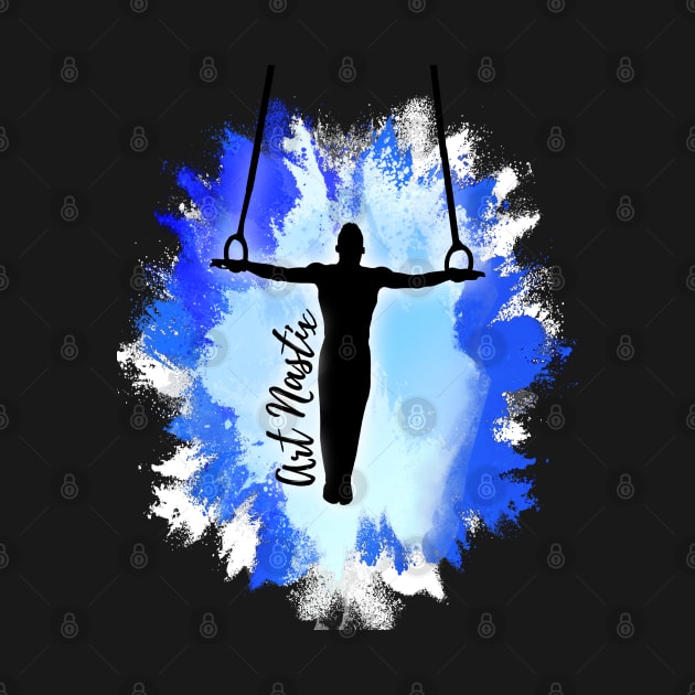 Male Gymnast Silhouette Art - Still Rings by Art Nastix Designs