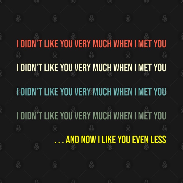I didn't like you very much when I met you by INLE Designs