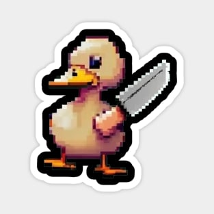 Pixel Art Duck and Knife Magnet