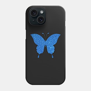 Blue Sky Faux Glitter Butterfly Phone Case