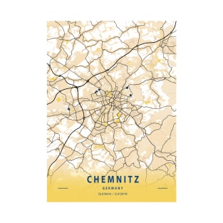 Chemnitz - Germany Yellow City Map T-Shirt