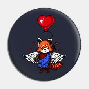 Red Panda Bear Love Heart Balloon Valentines Day Pin