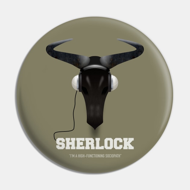 Sherlock - Alternative Movie Poster Pin by MoviePosterBoy