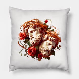 Greek god sculpture statue - Head Zeus statue Pillow