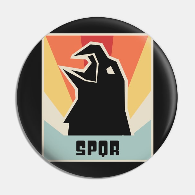 SPQR - Vintage Roman Empire Eagle Design Pin by MeatMan