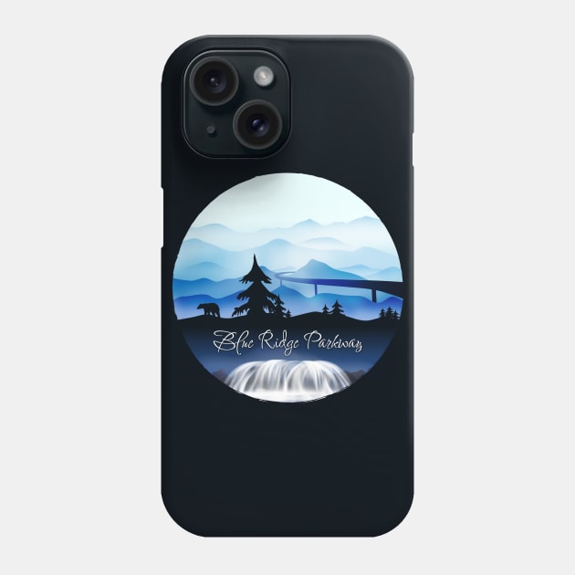 Blue Ridge Parkway - Black Bear - Blue 28 Phone Case by AVL Merch