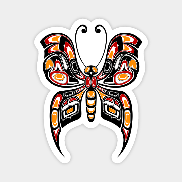 Red Yellow And Black Haida Spirit Butterfly Haida Art Magnet Teepublic